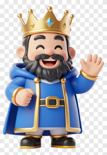 Cartoon King Waving PNG