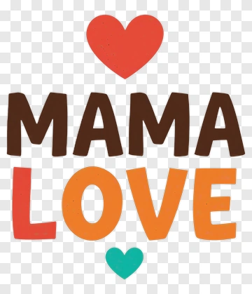 Mama Love Text Design PNG
