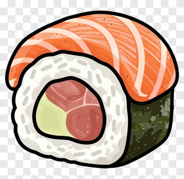Cartoon Sushi Roll PNG