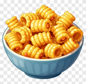 Colorful Bowl Of Snack Rings PNG