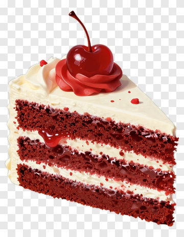 Red Velvet Cake Slice With Cherry On Top PNG