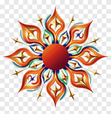 Colorful Decorative Starburst Design PNG