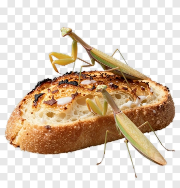 Praying Mantises On Toast PNG