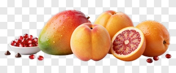 Fresh Mango And Blood Orange With Pomegranate Seeds PNG