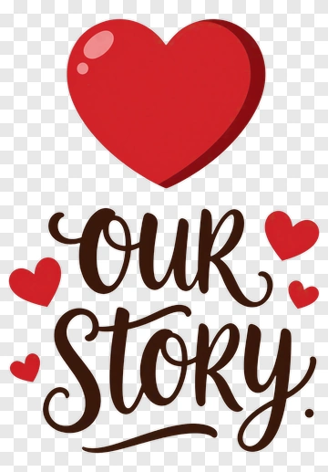 Our Story With Red Hearts PNG
