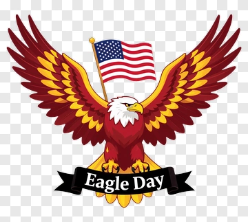 Eagle Day With American Flag PNG