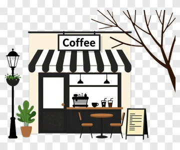 Coffee Shop With Outdoor Seating PNG