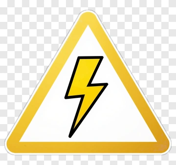 Warning Sign With Lightning Bolt PNG