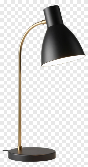 Modern Desk Lamp With Black Shade PNG