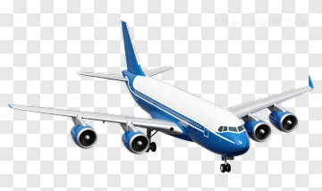 3D Airplane With Blue Accents PNG