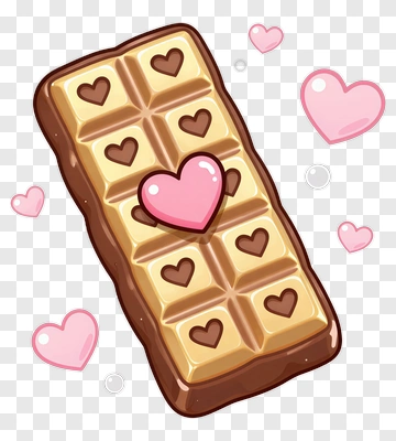 Chocolate Bar With Hearts PNG