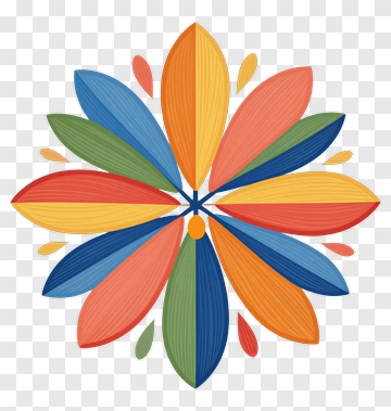 Colorful Floral Design PNG