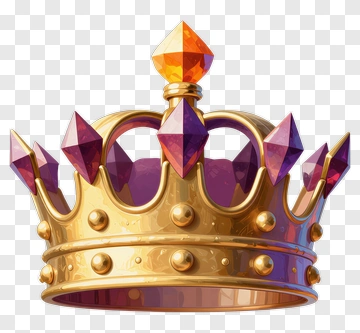 Golden Crown With Colored Gems PNG