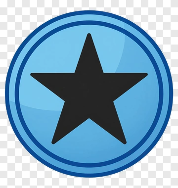 Black Star Inside A Blue Circle PNG