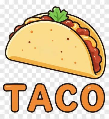 Cartoon Taco With Visible Text PNG