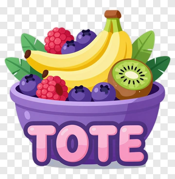 Colorful Fruit Tote PNG