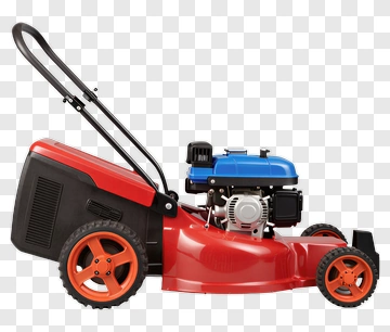 Lawn Mower With Blue Engine PNG