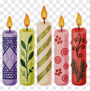 Colorful Decorative Candles PNG