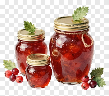 Jars Of Homemade Jam With Berries PNG