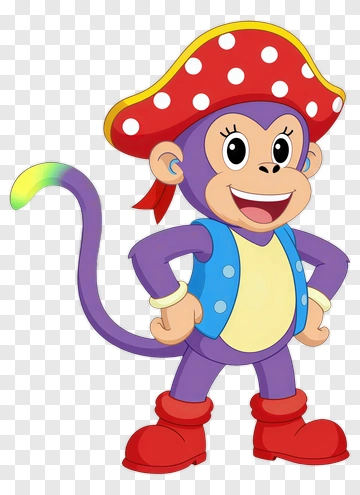 Cartoon Monkey Pirate Character PNG