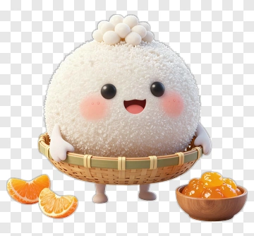 Cute Cartoon Character Holding A Basket Of Oranges PNG