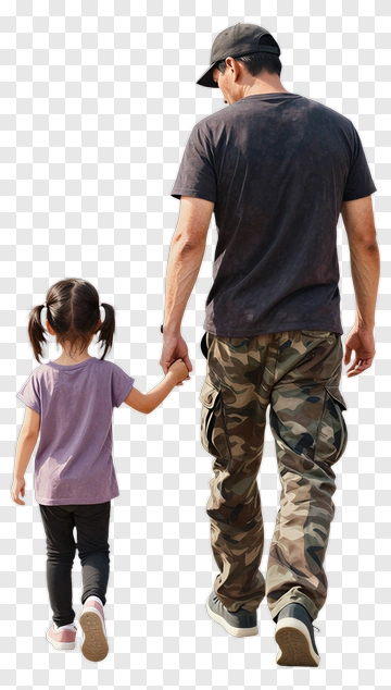 Father And Daughter Holding Hands PNG