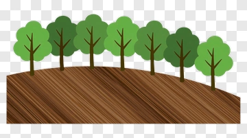 Colorful Tree Line On A Hill PNG
